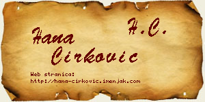 Hana Ćirković vizit kartica